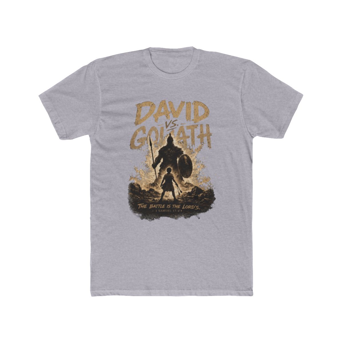David vs Goliath Boys Christian T Shirt | The Battle Is The Lords Bible Verse Tee | DavsD - alternate angle 5, merchandise