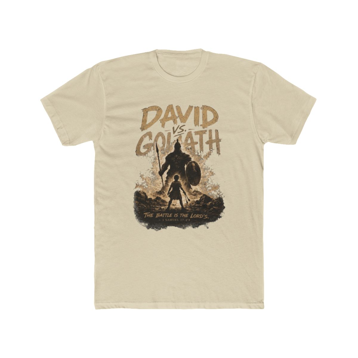 David vs Goliath Boys Christian T Shirt | The Battle Is The Lords Bible Verse Tee | DavsD